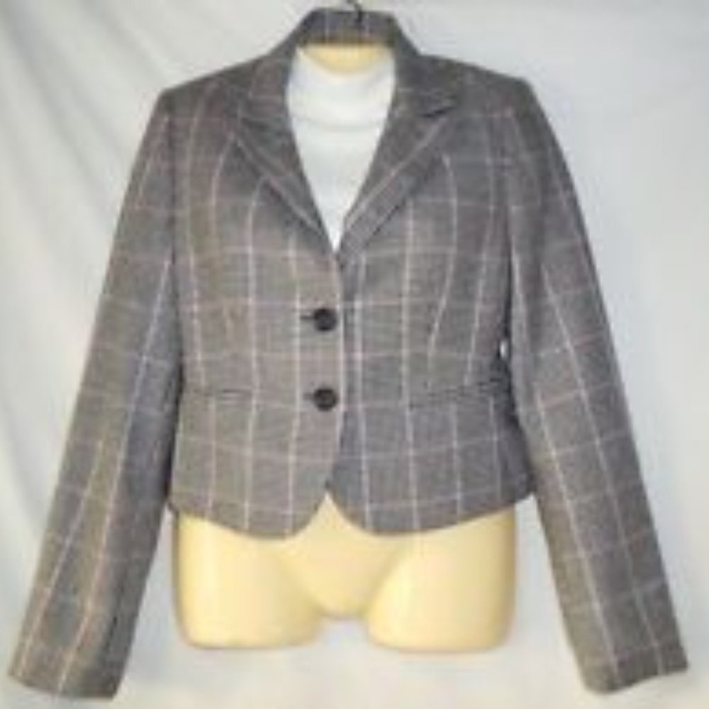 Women's Black & White Wool Blend Blazer Size 6